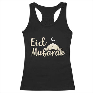 Eid Mubarak Mosque Silhouette Racerback Tank Top Islamic Holiday Celebration TS02 Black Print Your Wear