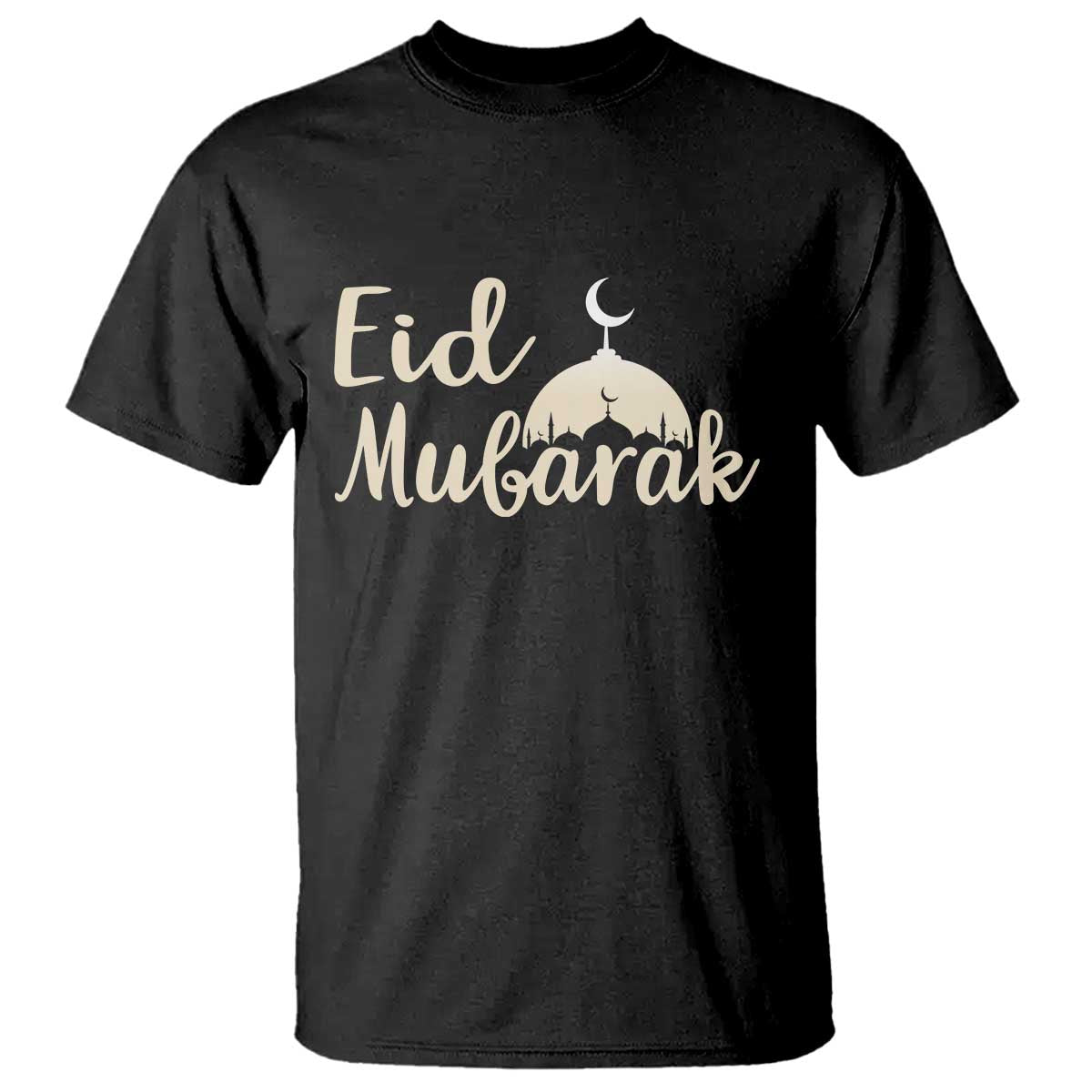 Eid Mubarak Mosque Silhouette T Shirt Islamic Holiday Celebration TS02 Black Print Your Wear