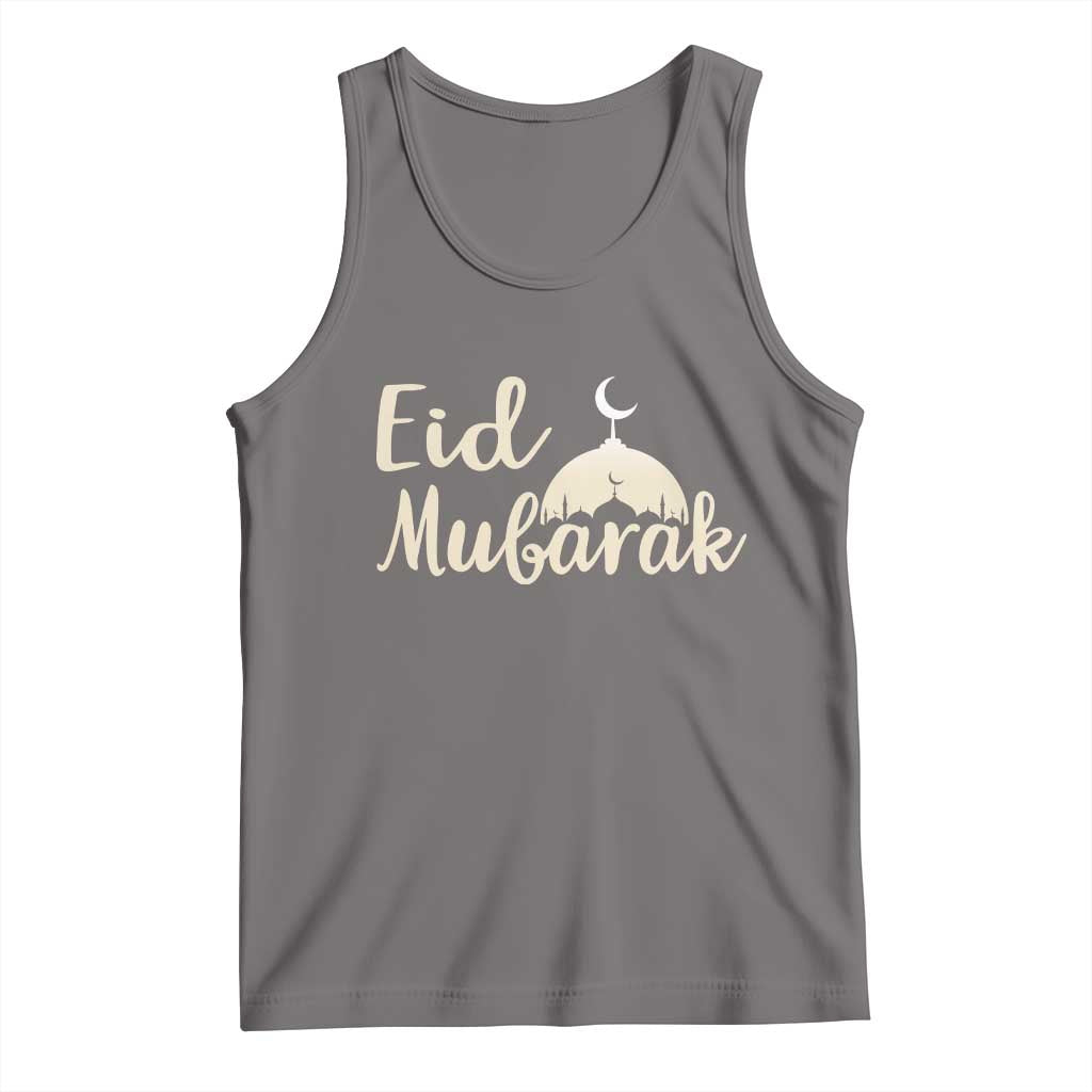 Eid Mubarak Mosque Silhouette Tank Top Islamic Holiday Celebration TS02 Deep Heather Print Your Wear