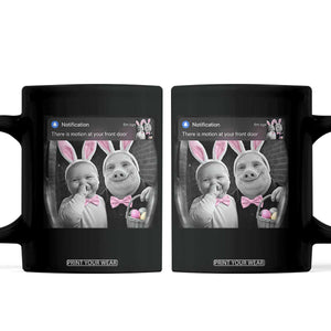 Funny Easter AI Baby with John Pork Meme Coffee Mug There Is Motion at Your Front Door Notification Humor TS02 Black Print Your Wear