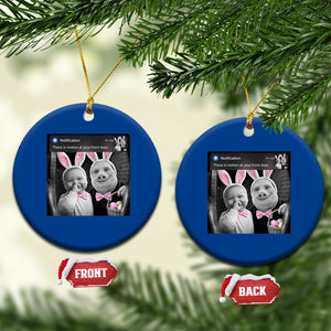 Funny Easter AI Baby with John Pork Meme Ceramic Ornament There Is Motion at Your Front Door Notification Humor TS02 1pc Blue Print Your Wear