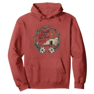 Death Could Not Hold Him Jesus Christian Easter Hoodie He Is Risen Faith Message TS02 Red Print Your Wear