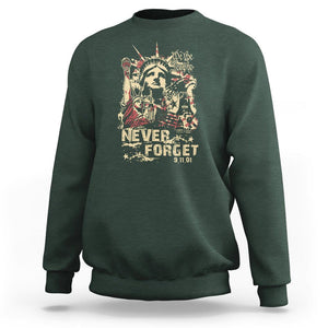 Patriot Day Sweatshirt We Will Never Forget American Memorial Patriotic TS02 Dark Forest Green Print Your Wear