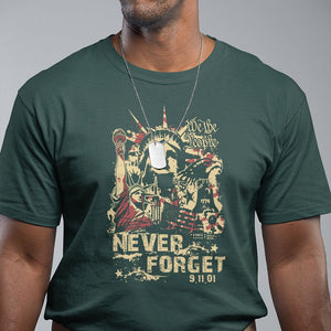 Patriot Day T Shirt We Will Never Forget American Memorial Patriotic TS02 Dark Forest Green Print Your Wear