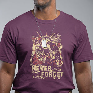 Patriot Day T Shirt We Will Never Forget American Memorial Patriotic TS02 Maroon Print Your Wear