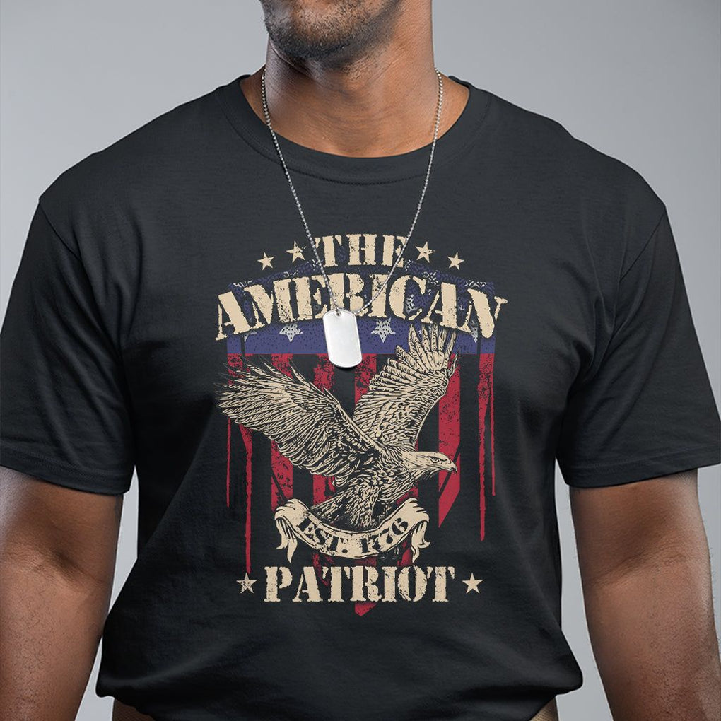 Patriotic Eagle T Shirt The American Patriot Est 1776 US Flag TS02 Black Print Your Wear