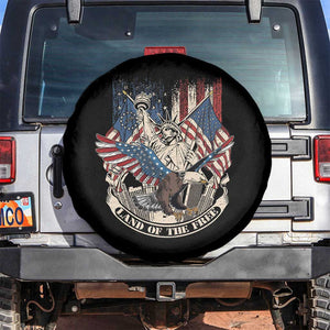 American Patriotic Spare Tire Cover Land Of The Free US Betsy Ross Flag Bald Eagle TS02 No hole Black Print Your Wear