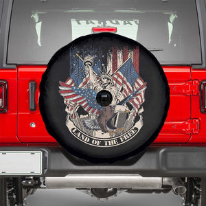 American Patriotic Spare Tire Cover Land Of The Free US Betsy Ross Flag Bald Eagle TS02 Black Print Your Wear