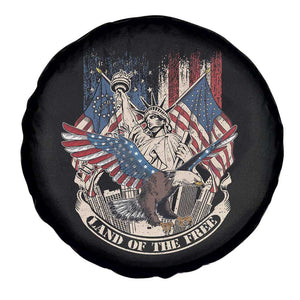 American Patriotic Spare Tire Cover Land Of The Free US Betsy Ross Flag Bald Eagle TS02 Print Your Wear