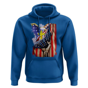 Patriotic American Eagle Hoodie US Flag Christian Cross One Nation Under God TS02 Royal Blue Print Your Wear