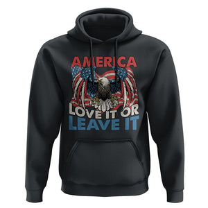 Patriotic American Eagle Hoodie America Love It or Leave It US Flag Freedom Tour 1776 4th Of July TS02 Black Print Your Wear