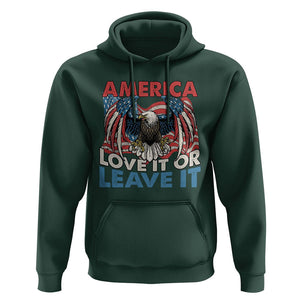 Patriotic American Eagle Hoodie America Love It or Leave It US Flag Freedom Tour 1776 4th Of July TS02 Dark Forest Green Print Your Wear