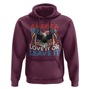 Patriotic American Eagle Hoodie America Love It or Leave It US Flag Freedom Tour 1776 4th Of July TS02 Maroon Print Your Wear