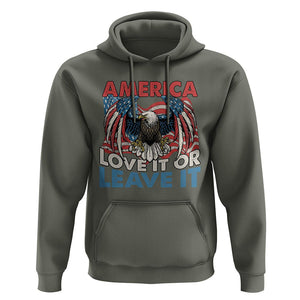 Patriotic American Eagle Hoodie America Love It or Leave It US Flag Freedom Tour 1776 4th Of July TS02 Military Green Print Your Wear