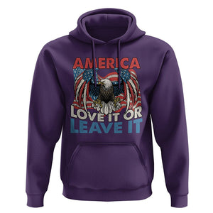 Patriotic American Eagle Hoodie America Love It or Leave It US Flag Freedom Tour 1776 4th Of July TS02 Purple Print Your Wear