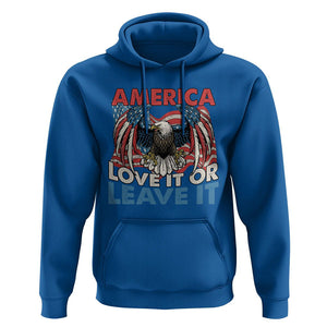 Patriotic American Eagle Hoodie America Love It or Leave It US Flag Freedom Tour 1776 4th Of July TS02 Royal Blue Print Your Wear