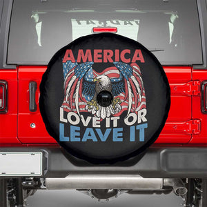 Patriotic American Eagle Spare Tire Cover America Love It or Leave It US Flag Freedom Tour 1776 4th Of July TS02 Black Print Your Wear