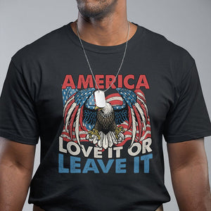 Patriotic American Eagle T Shirt America Love It or Leave It US Flag Freedom Tour 1776 4th Of July TS02 Black Print Your Wear