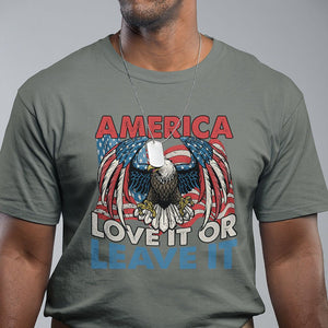 Patriotic American Eagle T Shirt America Love It or Leave It US Flag Freedom Tour 1776 4th Of July TS02 Military Green Print Your Wear