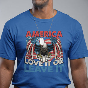 Patriotic American Eagle T Shirt America Love It or Leave It US Flag Freedom Tour 1776 4th Of July TS02 Royal Blue Print Your Wear