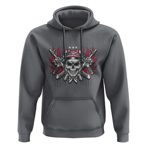 Patriotic Soldier Skull Hoodie 4th of July American Flag US Pride TS02 Charcoal Print Your Wear