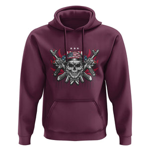 Patriotic Soldier Skull Hoodie 4th of July American Flag US Pride TS02 Maroon Print Your Wear