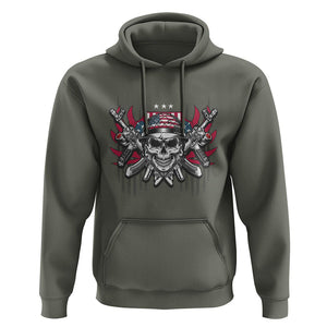 Patriotic Soldier Skull Hoodie 4th of July American Flag US Pride TS02 Military Green Print Your Wear