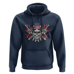 Patriotic Soldier Skull Hoodie 4th of July American Flag US Pride TS02 Navy Print Your Wear