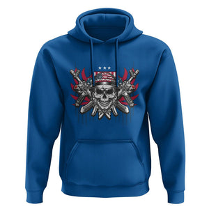 Patriotic Soldier Skull Hoodie 4th of July American Flag US Pride TS02 Royal Blue Print Your Wear