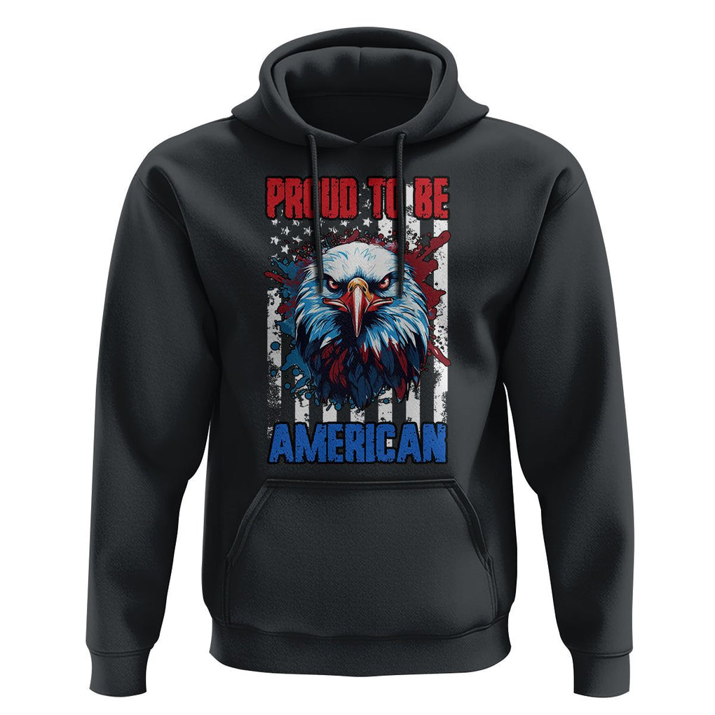 Patriotic Eagle Hoodie Proud To Be American US Pride 4th of July Flag TS02 Black Print Your Wear