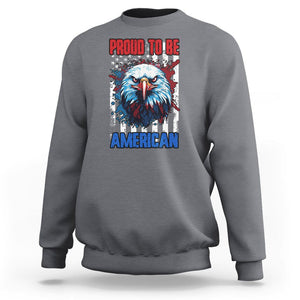 Patriotic Eagle Sweatshirt Proud To Be American US Pride 4th of July Flag TS02 Charcoal Print Your Wear