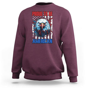 Patriotic Eagle Sweatshirt Proud To Be American US Pride 4th of July Flag TS02 Maroon Print Your Wear