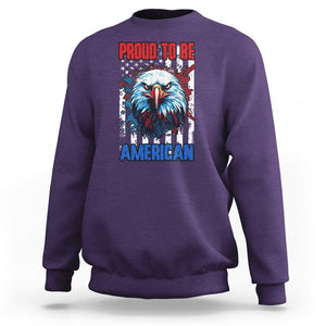 Patriotic Eagle Sweatshirt Proud To Be American US Pride 4th of July Flag TS02 Purple Print Your Wear