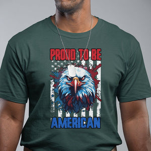 Patriotic Eagle T Shirt Proud To Be American US Pride 4th of July Flag TS02 Dark Forest Green Print Your Wear