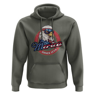 Patriotic American Eagle Hoodie Merica Since 1776 Freedom Tour 4th of July Independence Day TS02 Military Green Print Your Wear