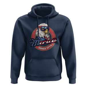 Patriotic American Eagle Hoodie Merica Since 1776 Freedom Tour 4th of July Independence Day TS02 Navy Print Your Wear