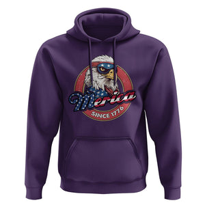 Patriotic American Eagle Hoodie Merica Since 1776 Freedom Tour 4th of July Independence Day TS02 Purple Print Your Wear