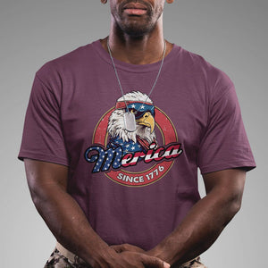 Patriotic American Eagle T Shirt Merica Since 1776 Freedom Tour 4th of July Independence Day TS02 Maroon Print Your Wear