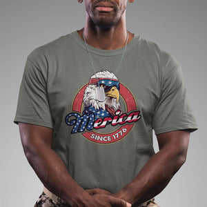 Patriotic American Eagle T Shirt Merica Since 1776 Freedom Tour 4th of July Independence Day TS02 Military Green Print Your Wear