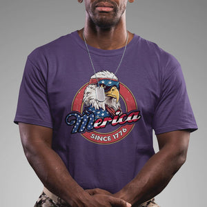 Patriotic American Eagle T Shirt Merica Since 1776 Freedom Tour 4th of July Independence Day TS02 Purple Print Your Wear