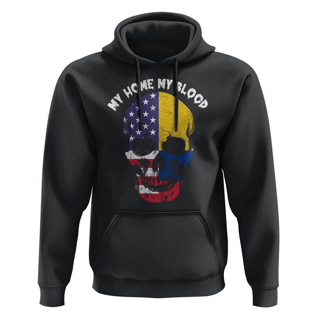 Colombian American Skull Hoodie My Home My Blood Flags TS02 Black Print Your Wear