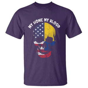 Colombian American Skull T Shirt My Home My Blood Flags TS02 Purple Print Your Wear