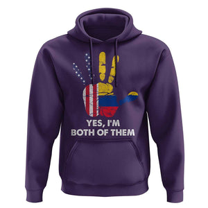 Colombian American Hoodie Yes I'm Both Of Them Flags Hand TS02 Purple Print Your Wear