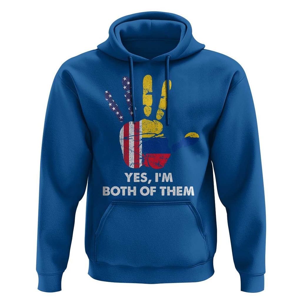 Colombian American Hoodie Yes I'm Both Of Them Flags Hand TS02 Royal Blue Print Your Wear