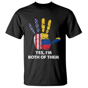 Colombian American T Shirt Yes I'm Both Of Them Flags Hand TS02 Black Print Your Wear