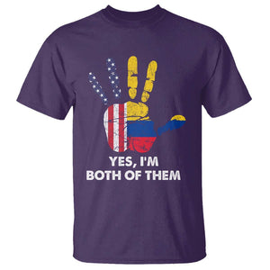 Colombian American T Shirt Yes I'm Both Of Them Flags Hand TS02 Purple Print Your Wear