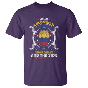 Colombian Skull T Shirt I Have 3 Sides The Quiet And Sweet Side, The Fun And Crazy Side And The Side You Never Want To See TS02 Purple Print Your Wear