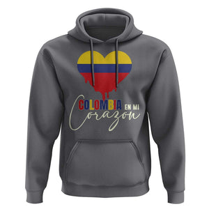 Colombia Pride Hoodie En Mi Coragon Colombian Flag Heart TS02 Charcoal Print Your Wear