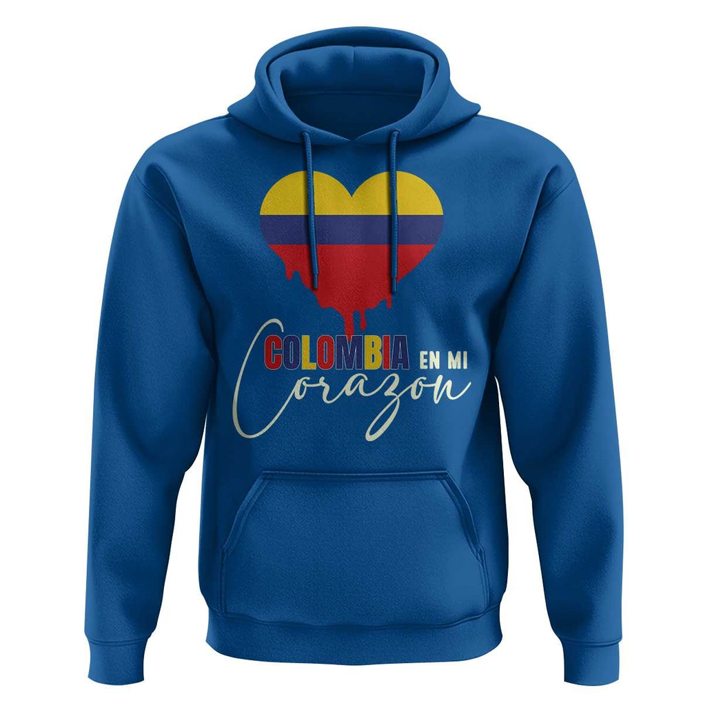 Colombia Pride Hoodie En Mi Coragon Colombian Flag Heart TS02 Royal Blue Print Your Wear