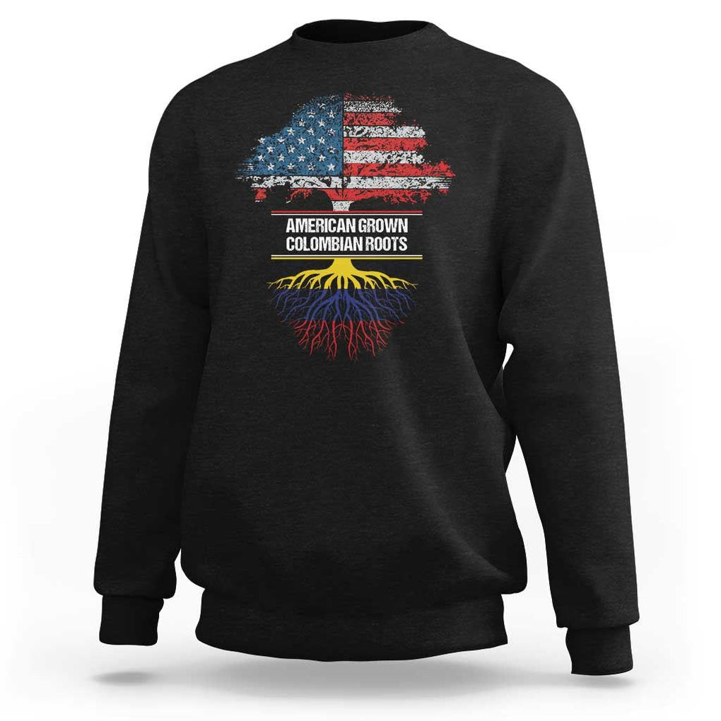 Colombian American Sweatshirt American Grown with Colombian Roots TS02 Black Print Your Wear